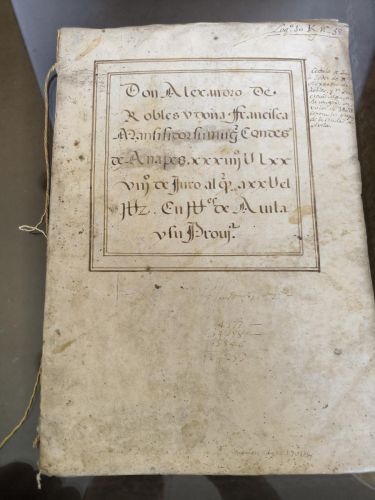(Manuscrito) Cédula de Juros de al quitar de 1639 contra los propios de Ávila a favor de Alejando de Robles y su mujer Francisca Mancicidor por 34078 maravedíes
