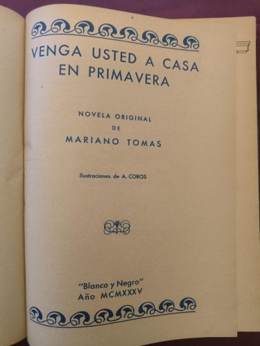 Novelas cortas de Blanco y Negro.
publicadas en 1935