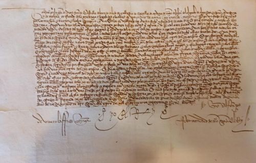 (Manuscrito) El rey Don Juan II nombra como miembro del Consejo Real a D. Pedro de Acuña, su guarda mayor