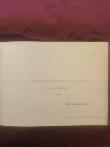 Tesis de Doctoral: La bipartición del proceso civil romano