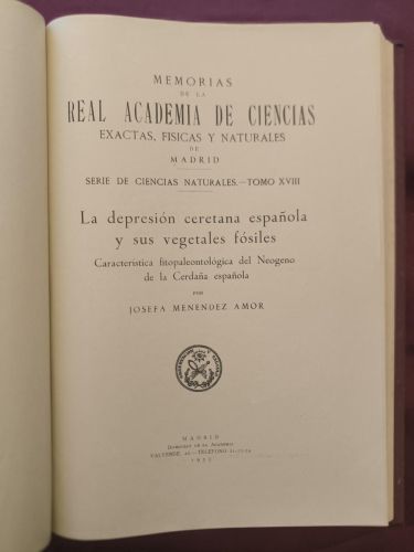 La depresión ceretana española y sus vegetales fósiles. Característica fitopaleontológica del Neogeno de la Cerdaña española