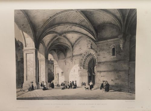 Pórtico de la Iglesia ó Basílica de Santiago, en Bilbao