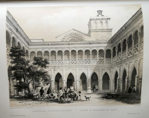 Patio de los enterramientos en el monasterio de Huerta (Soria)