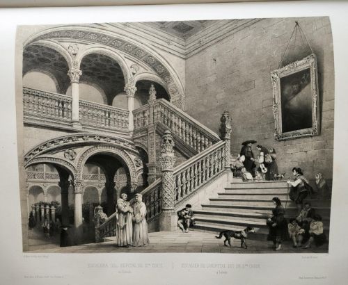 Escalera del hospital de Santa Cruz en Toledo